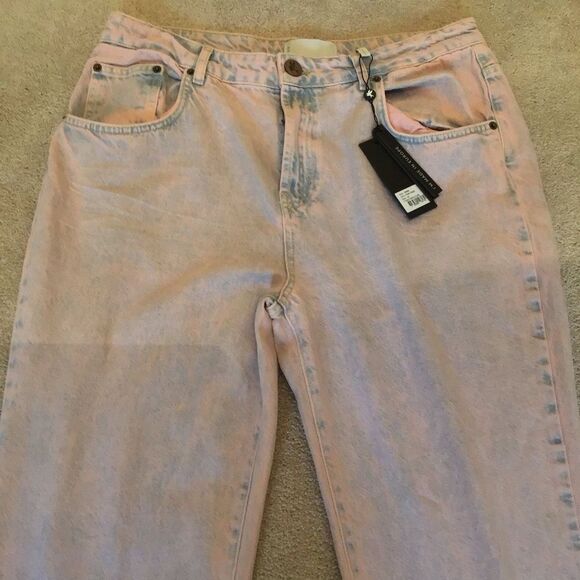NWT Charlie High Waist Slim Flared Denim Jeans - Pink Haze - Picture 7 of 10